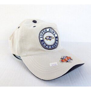 Vintage Baltimore Ravens Super Bowl Hat Strapback NFL Beige XXXV